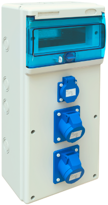 Coffret de chantier equipé de 8 modules, 16A.