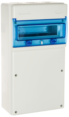 Coffret industriel de distribution de 11 modules.