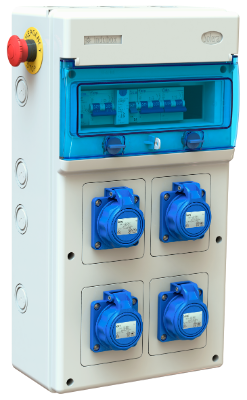 Coffret de chantier equipé de 11 modules, 25A.