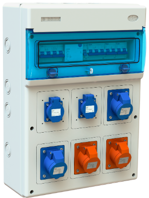 Coffret de chantier equipé de 16 modules, 40A.