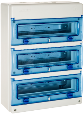 Coffret industriel de distribution de 48 modules.