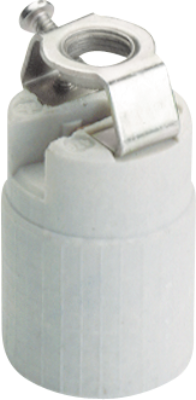 Douille E-14 de porcelaine. Connexion à vis. 2A 250V.