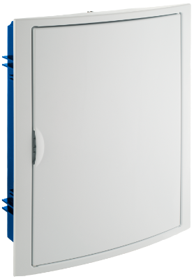 Boîte de distribution de 28 module pour encastrer dans une cloison creuse. Fixation support plastique