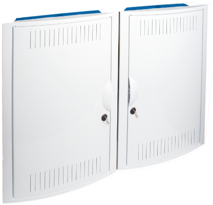 Boîte de terminaison de réseau. Encastrée en murs creux. Boîte vide. Dimensions pour encastrer 688 x 526 x 86 mm.