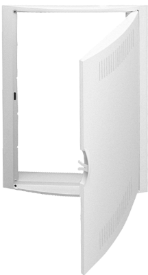 Cadre et porte pour boîte de jonction.