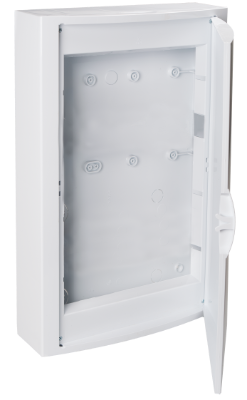 Boîte de jonction apparente. Avec cadre et porte. Couleur blanc.