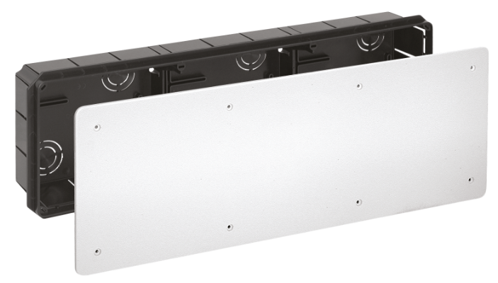 Boîte de jonction encastrée. De 500 x 160 mm. Couvercle avec vis.