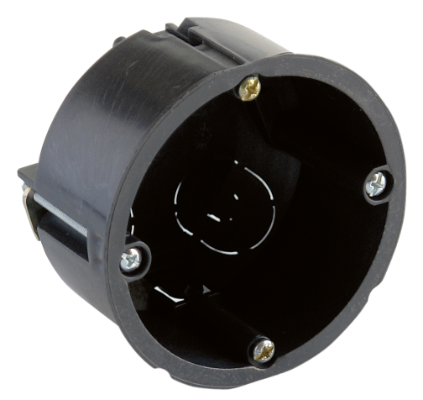 Boîte dappareillage pour encastrer dans une cloison sèche. Pour 1 module. Fixation avec griffes en métal.