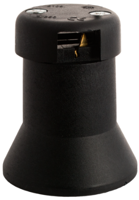 Douille E-27 pour les foires. 4A 250V~. Ancrage pour câble rectangulaire de 5 x 13 mm.