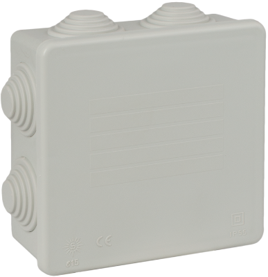 Boîte étanche de connexion 100 x 100 x 45 mm avec cônes. Couleur gris.