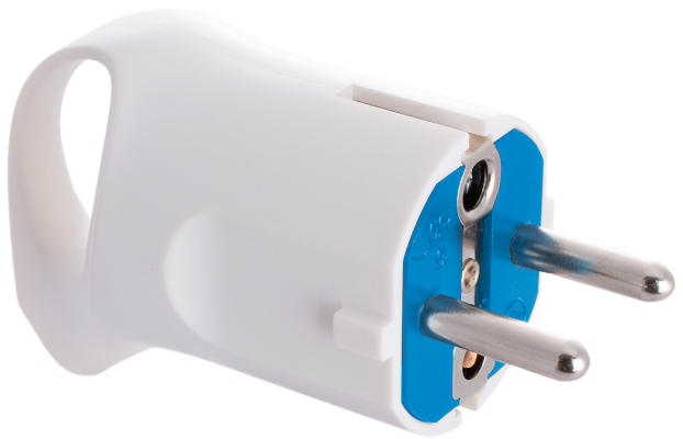 Fiche 2P+T, 16A 250V~. Couleur blanc.