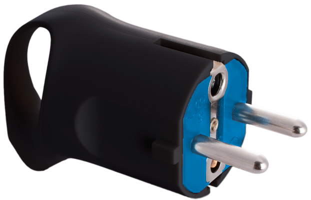 Fiche 2P+T, 16A 250V~. Couleur noir.