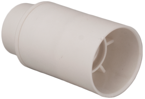 Douille E-14. Connexion à vis. 2A 250V. Corp lisse. Blanc.