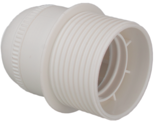 Douille E-27. Connexion à vis. 4A 250V. Corp fileté avec butée.