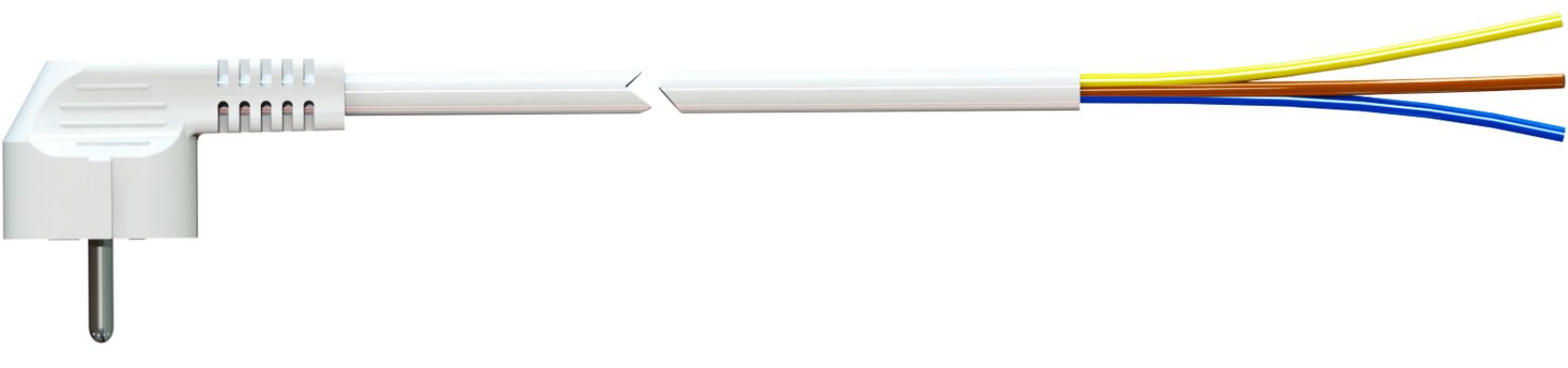 Rallonge 2P+T, 16A 250V~. Couleur blanc. 2 m de câble.