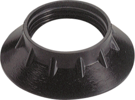 Rondelle contre bague. Couleur noir.