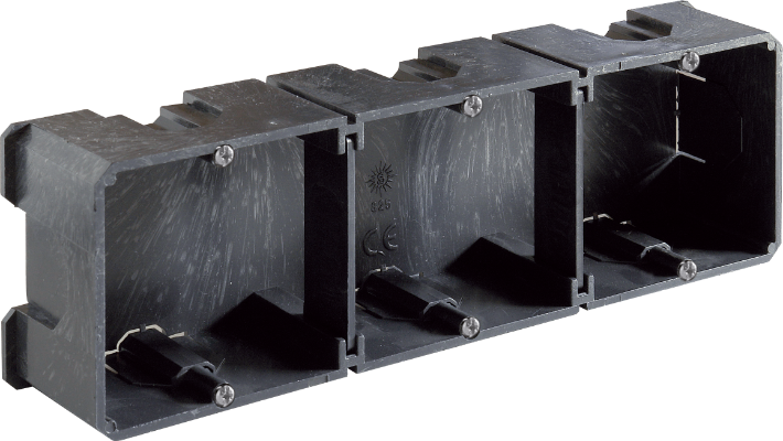 Boîte pour mécanismes encastrée de 3 modules, 217 x 67 x 42 mm. Universelle.