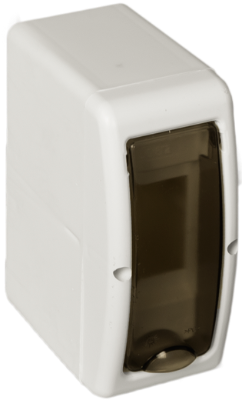 Coffret de distribution de surface de 2 modules. Porte fumée.