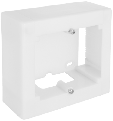 Boîte pour mécanismes de surface de 1 module, 94 x 96 x 43 mm. Extensible. Couleur blanche.