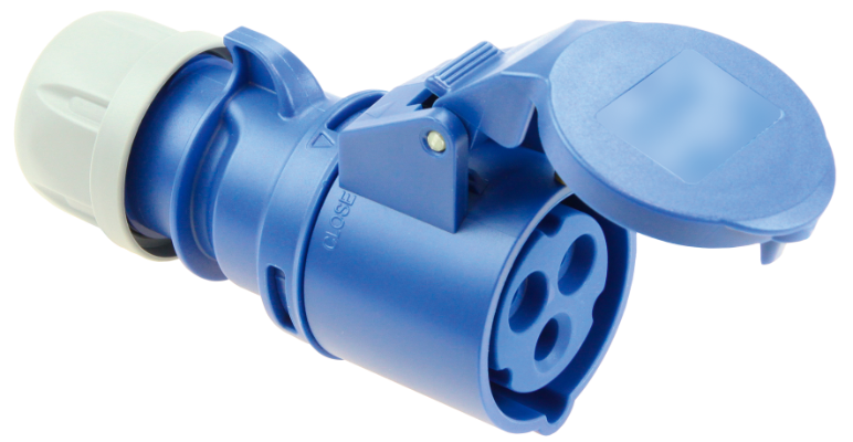 Prise industrielle mobile 2P+T, 32A 230V~. IP44.