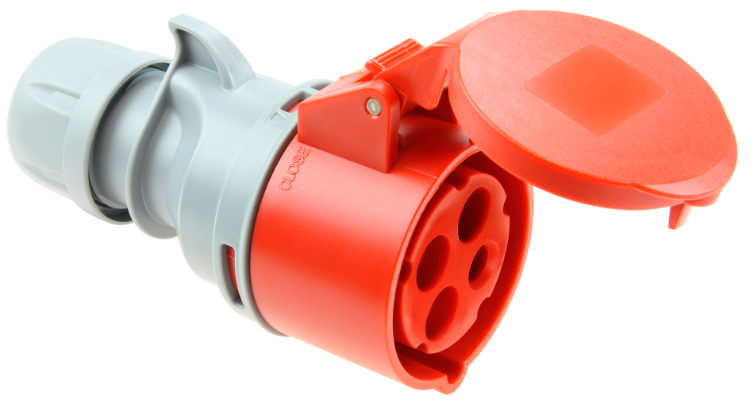 Prise industrielle mobile 3P+T, 16A 400V~. IP44.