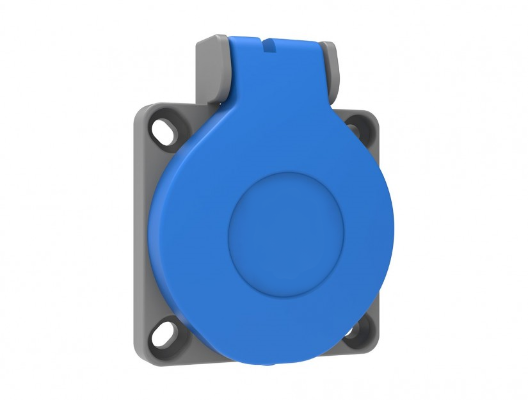 Prise tableau industrielle 2P+T français, 16A 250V~. IP44.