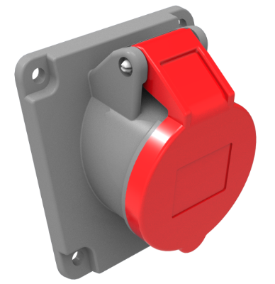 Prise industrielle tableau inclinée 3P+N+T, 32A 400V~. IP44.