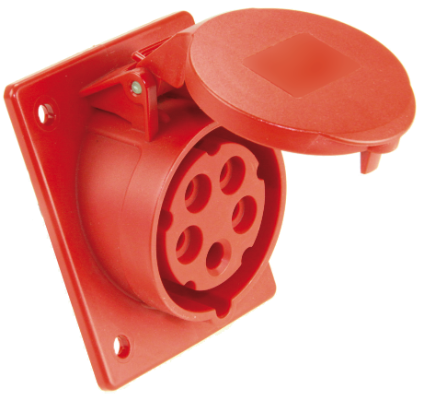 Prise industrielle tableau inclinée 3P+N+T, 32A 400V~. IP44.