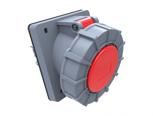 Prise industrielle tableau inclinée 3P+T, 32A 400V~. IP67.