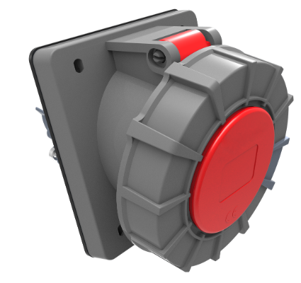 Prise industrielle tableau inclinée 3P+N+T, 32A 400V~. IP67.