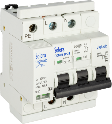 Protecteur magnétothermique 2x25A+ sutensions permament. et transitoire.