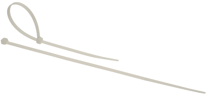 Collier câblage en nylon. Couleur naturelle. Dimensions: 4,8 x 250 mm.