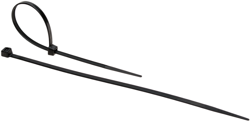 Collier câblage en nylon. Couleur noire. Dimensions: 4,8 x 250 mm.