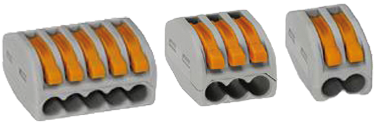 Pack bloc de bornes: 2 unités de 2 bornes (CLE24), 2 unités de 3 bornes (CLE34) et 1 unité de 5 bornes (CLE54).