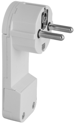 Fiche extra plat 2P+T 16A 250V~. Couleur blanc.