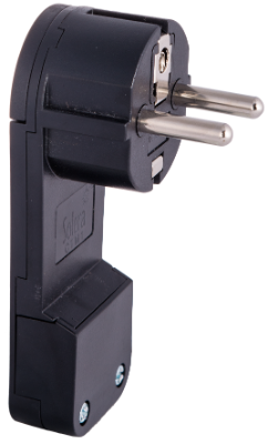 Fiche extra plat 2P+T 16A 250V~. Couleur noir.