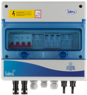 Coffret DC de protection pour strings (2 entrées - 1 sortie)