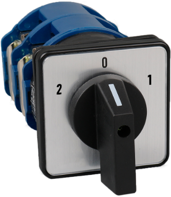 Commutateur rotatif (1-0-2), 3 Poles, 120A- 220/440V. Poignée noire