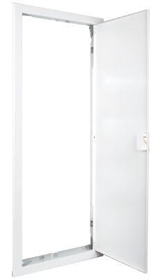 Cadre et porte métallique pour trou de construction de 304 x 730 mm.