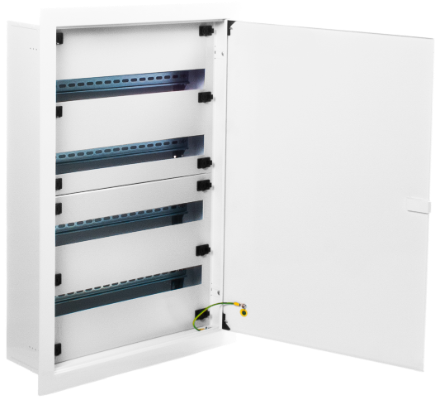 Boîte en métal de distribution encastrée de 96 modules.