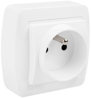 Prise 2P+T (français), 16A 250V~. De surface.
