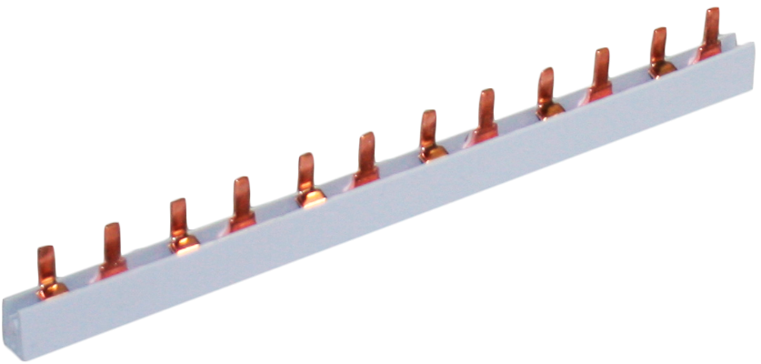 Branchement pin tripolaire 18 x 3 modules, section 10 mm², 63A. Longueur 1 m.