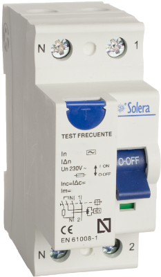 Disjoncteur différentiel 2P, 40A. Courbe AC. Sensibilité 300 mA.