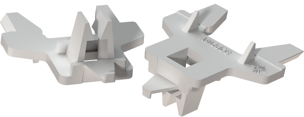 Support de fixation pour grille métallique.