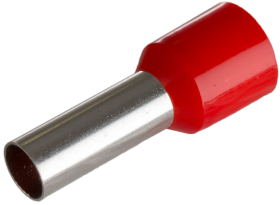 Embouts de câblage. Pour section 10 mm² x 12 mm. Couleur rouge.