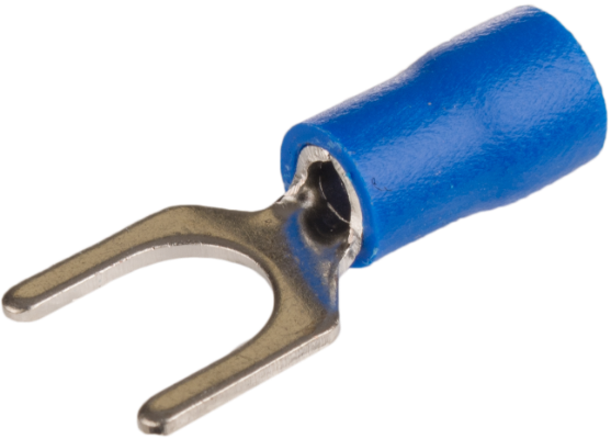 Cosses fourche. Pour la section 1,5 - 2,5 mm² et M6 mm. Couleur bleu.