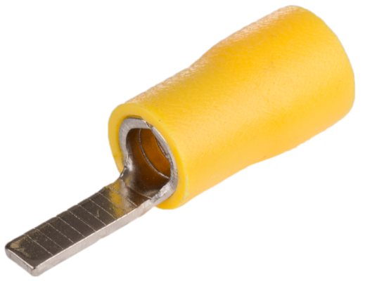 Cosses languette. Section 4 - 6 mm² x 12,5 mm. Couleur jaune.