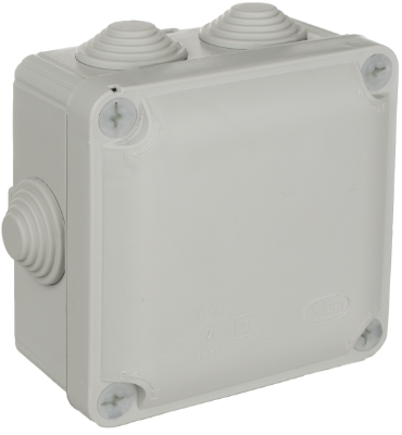 Boîte étanche Ybox de connexion 100 x 100 x 55 mm avec cônes. Couleur gris. Marque N (Aenor).